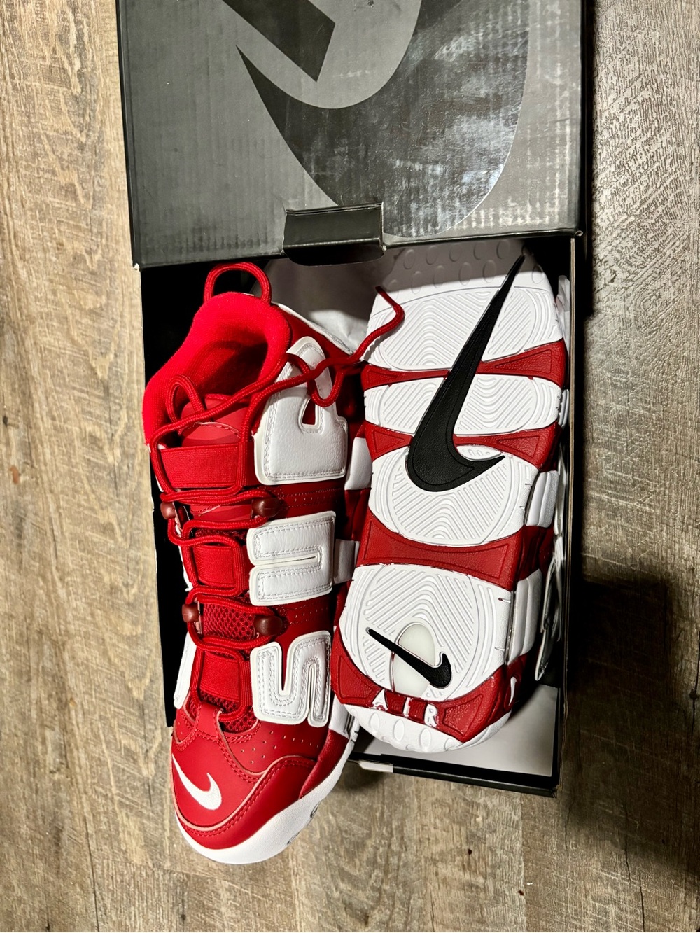 University Red and White Athletic Sneakers M 9.5 - Picture 3 of 5